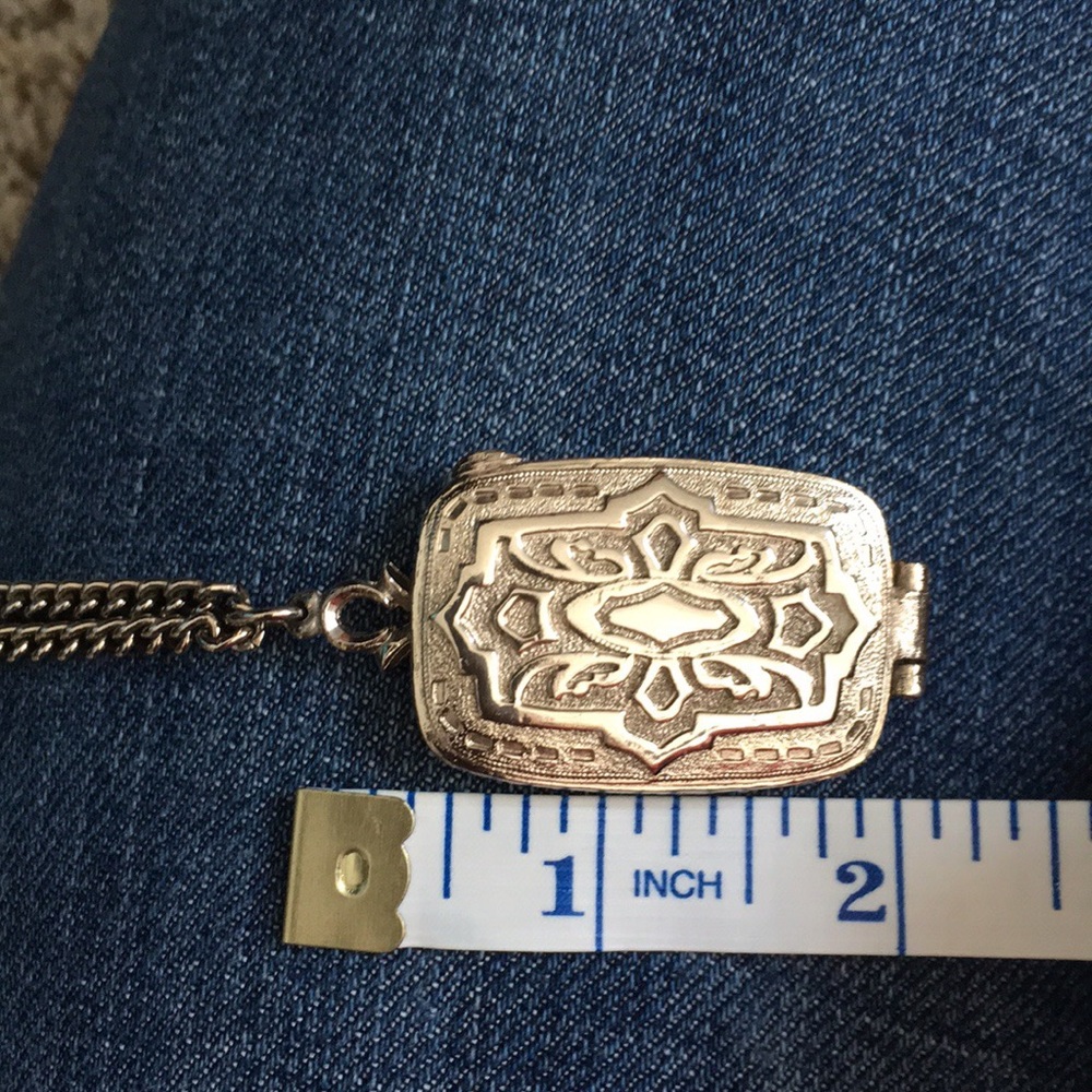 Silver locket necklace